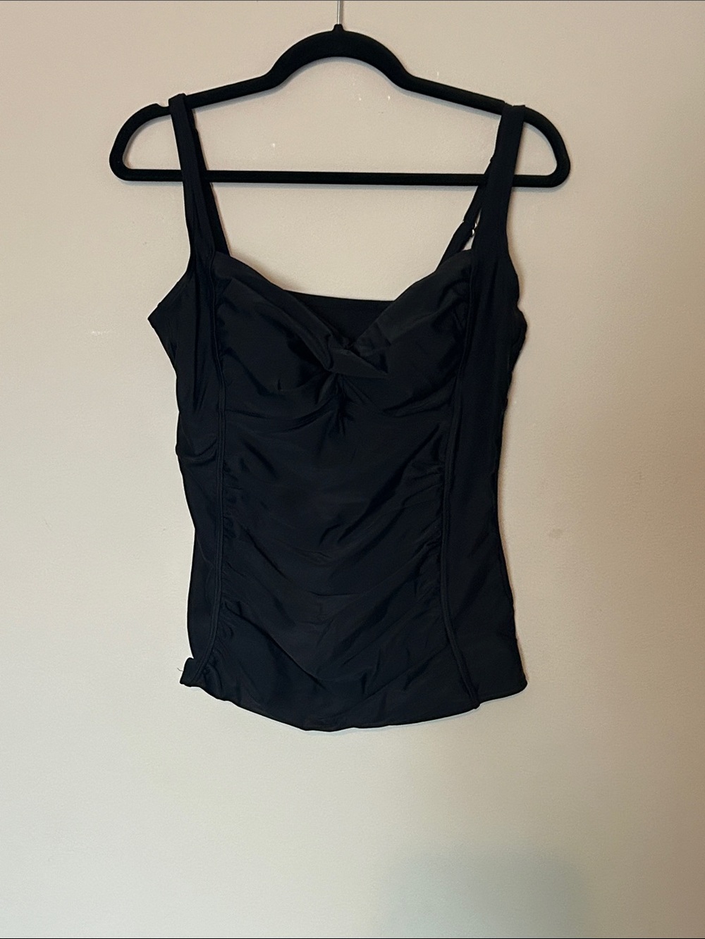 Merona Black Ruched Swim Camisole with Support